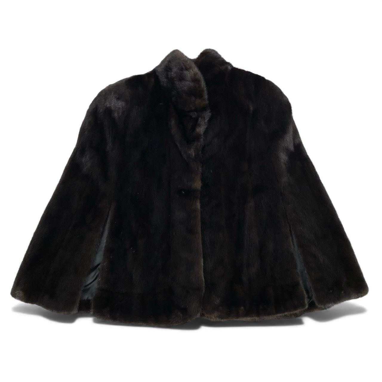 6L5 ERIFORT SAGA MINK ROYAL サガミンクロイヤル 金サガ マホガニーミンク ポンチョ ケープ コート サイズF ダークブラウン 最高級本毛皮 MINK FURt18r