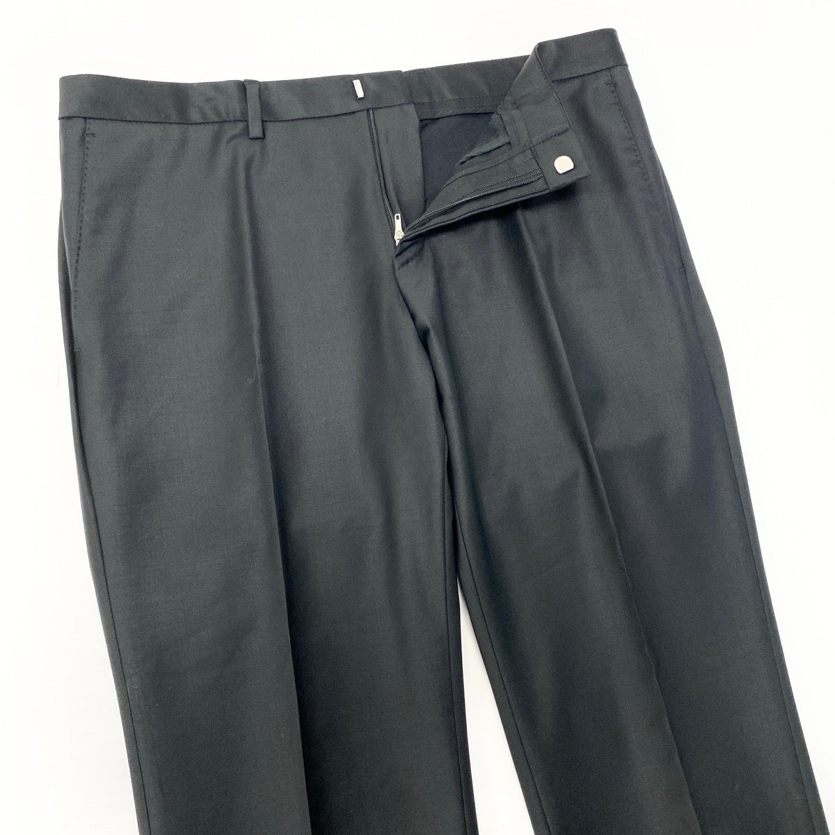 80e13 HUGO BOSS ヒューゴボス スーツセットアップ テーラードジャケット スラックス 46サイズ ブラック メンズ 男性用u02t