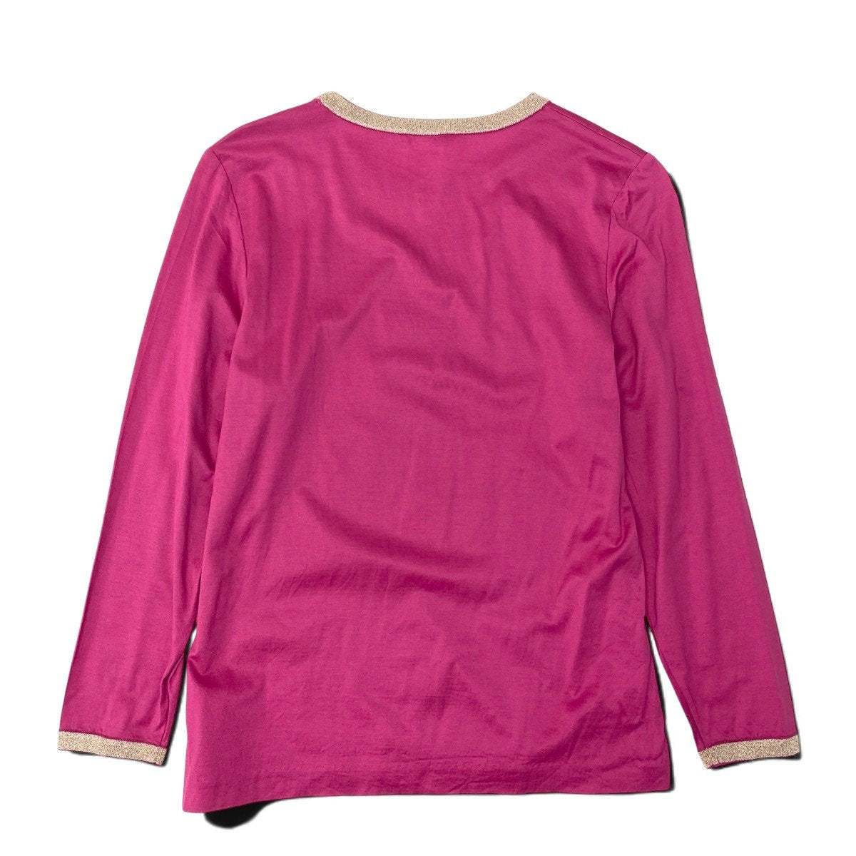Ih10 YVE SAINT LAURENT イヴサンローラン YSLロゴ カサンドラ ロングスリーブTシャツ M ピンク コットン100％ レディースo07t