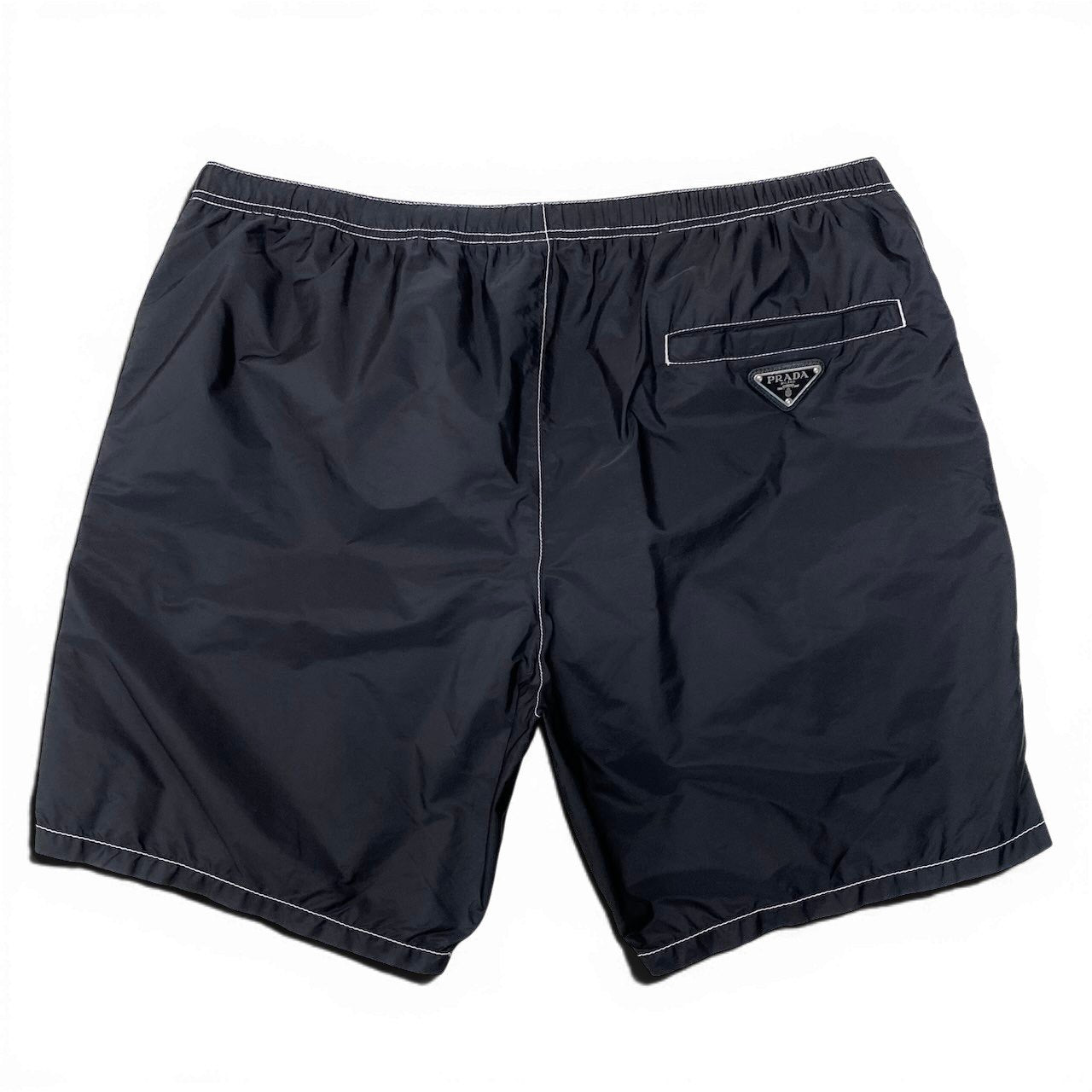 Mg6 PRADA Re-Nylon トライアングルロゴ ショートパンツ 50サイズ ブラック リサイクルポリアミド100％ メンズ 男性用u02t