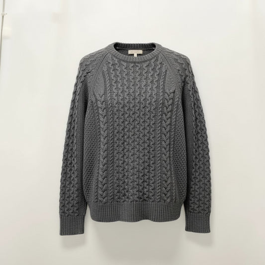 31c16 Patagonia パタゴニア ケーブルニット リサイクルウールブレンドニットセーター トップス M～Lサイズ グレー ユニセックス メンズ レディースo07t