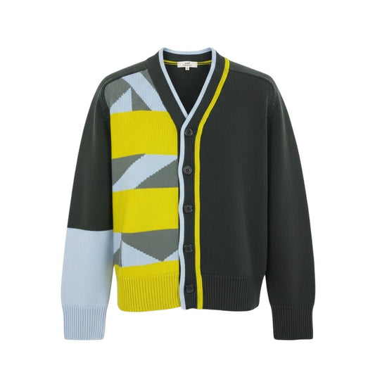 71i15 《未使用品》 HERMES エルメス 22AW タングラム ストライプ カーディガン トップス XXL マルチカラー カシミヤ100 メンズu02t