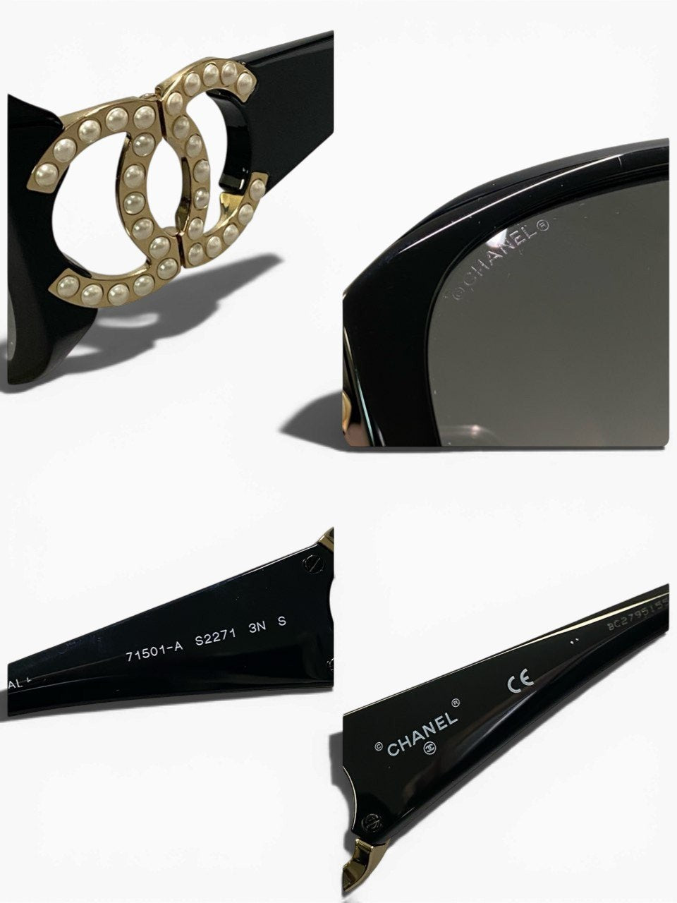 b15 CHANEL シャネル パールココマーク サングラス 小物 71501-A S2271 ブラック レディースta1