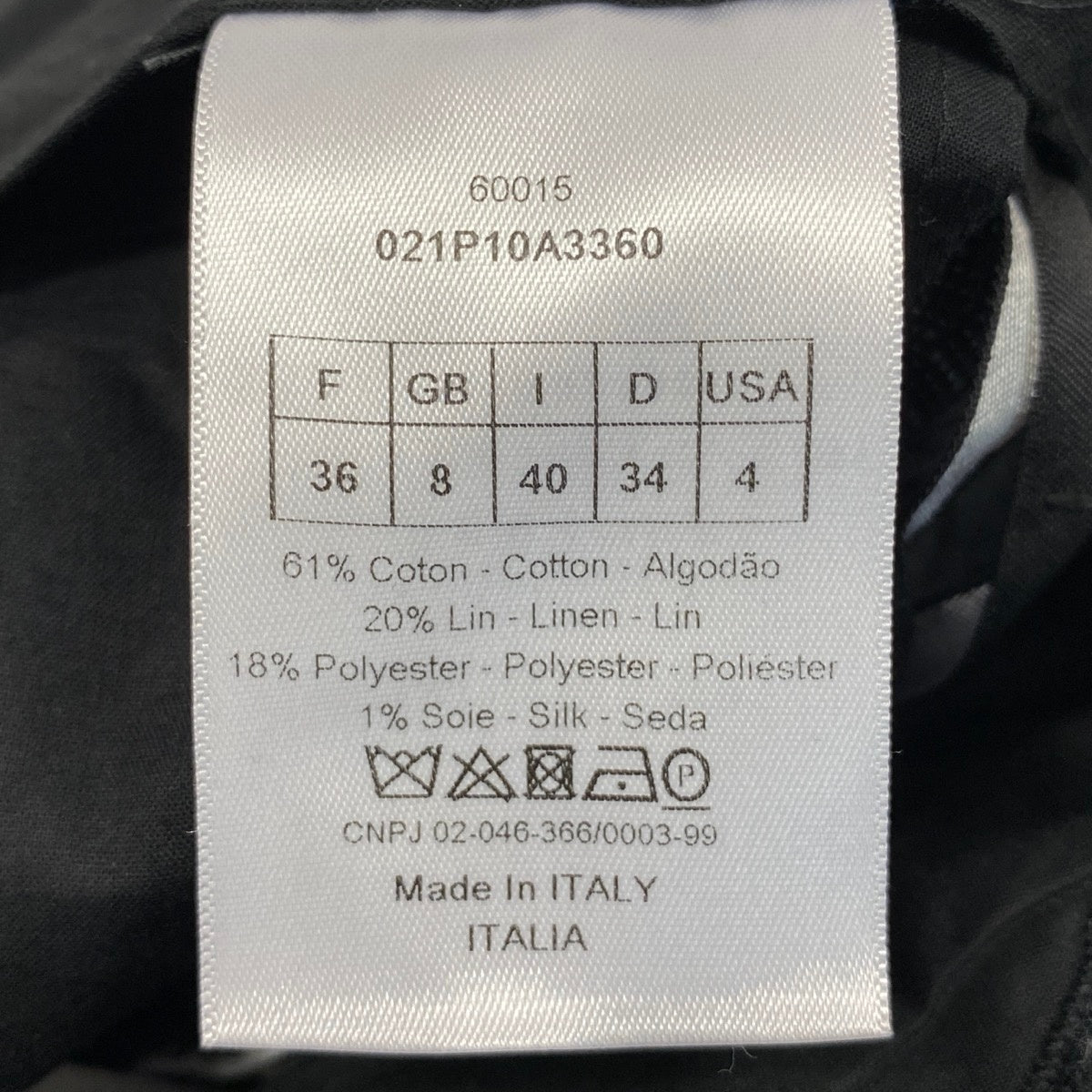Eg23 【極美品】Christian Dior ショートパンツ コットンリネン イタリア製 021P10A3360 40サイズ ブラック系 レディース 女性用k02i
