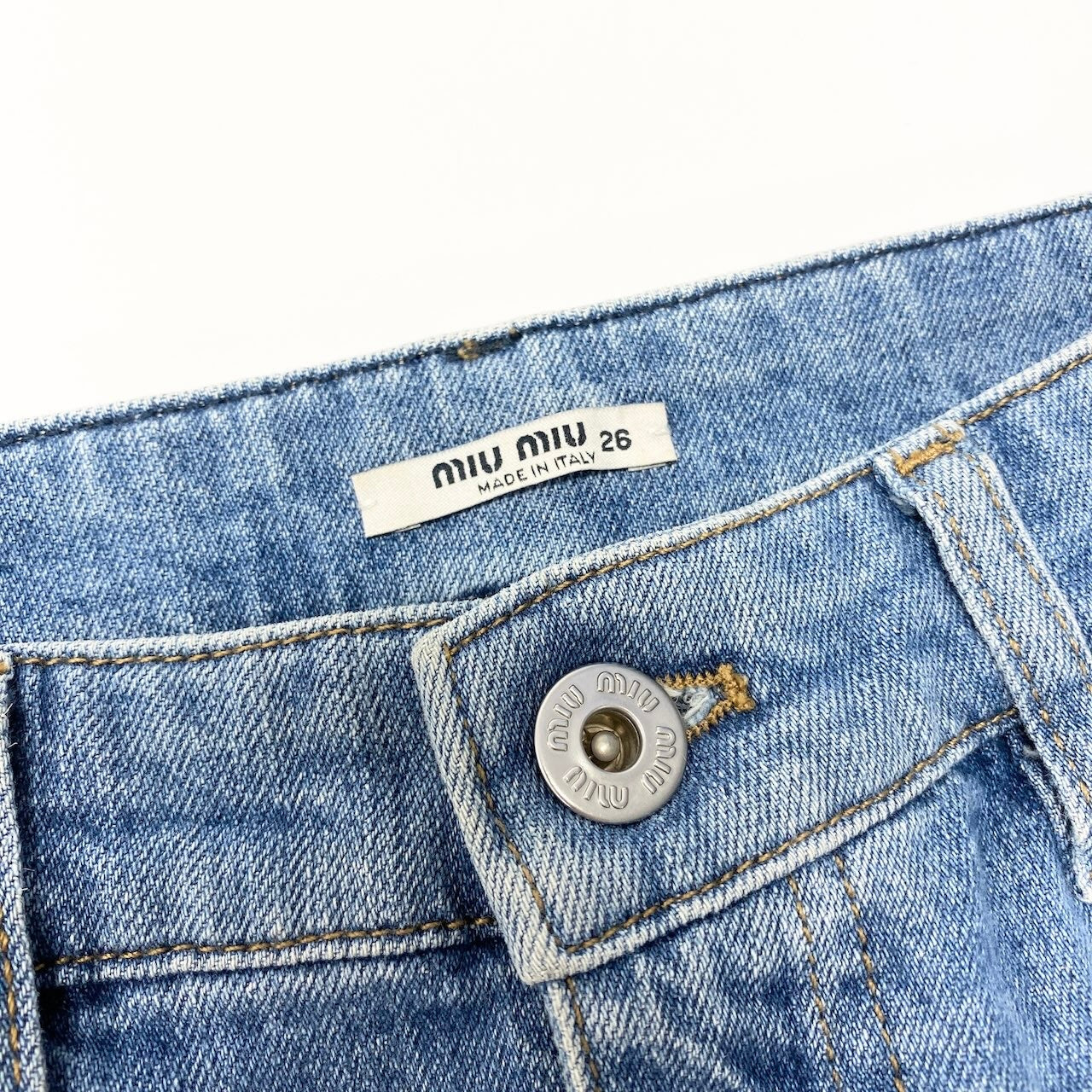 81c26 MIUMIU ミュウミュウ スキニーデニムパンツ ストレッチパンツ ボトムパンツ AMM1 2018 755 GWP256 1M68 26サイズ インディゴ レディース 女性用u02t