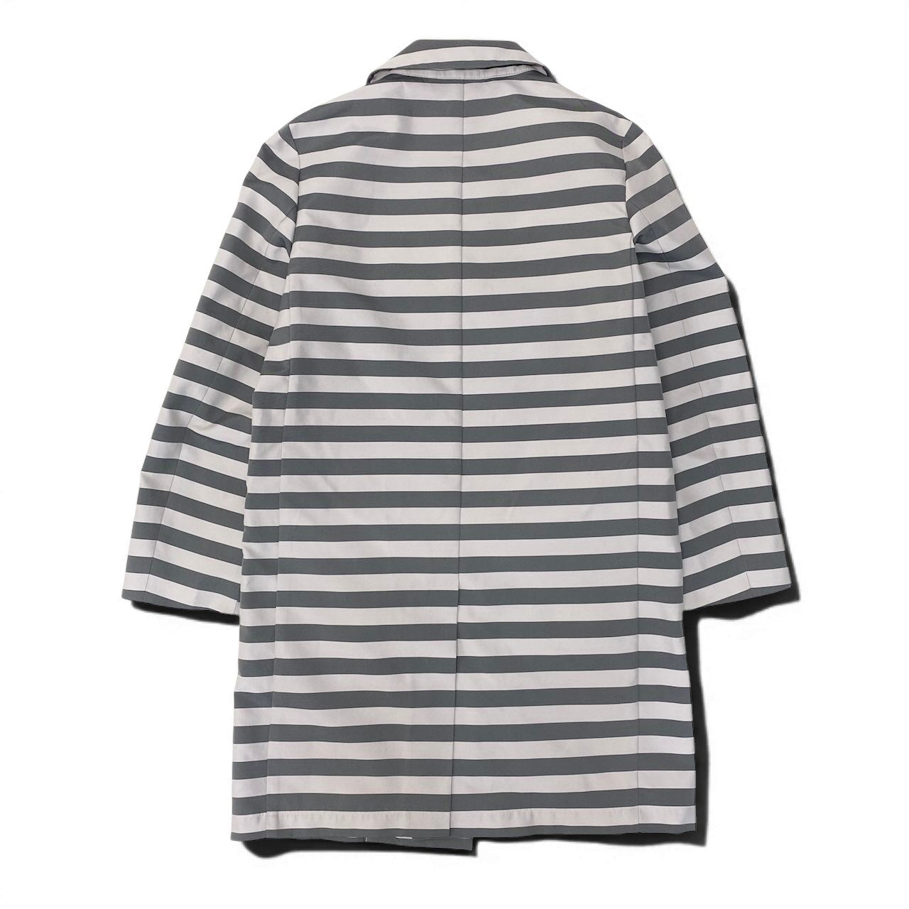 89g24 【美品】 WEEKEND MaxMara ウィークエンド マックスマーラ チェスターコート ボーダー柄 サイズ38 グレー  レディース 女性用u02t
