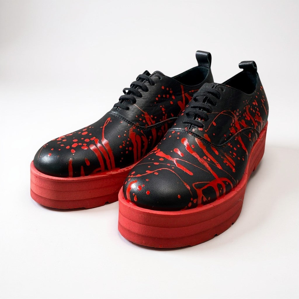 L11 COMME des GARCONS HOMME PLUS コムデギャルソン オムプリュス 17SS KING IS NAKED 裸の王様 サイズ24 ペイント加工 革靴 レザーシューズk02i