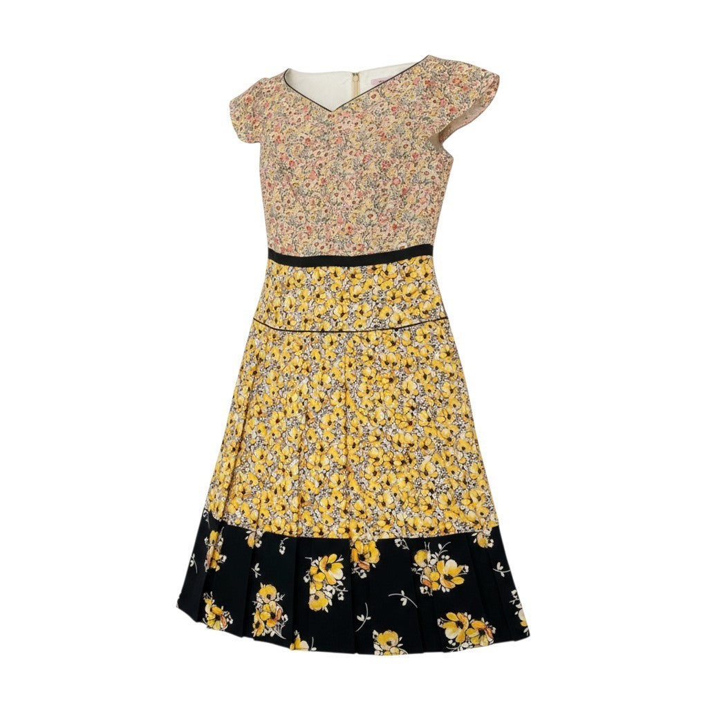 28k5 TOCCA トッカ DAHLIA ダリアドレス 半袖ワンピース フリルスリーブ 花柄 洗える○ レディース 女性用 0 マルチカラーo07t