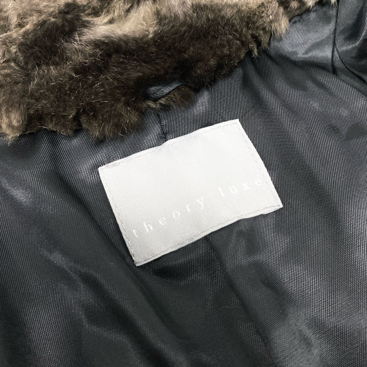 10k11 Theory luxe セオリーリュクス レッキスラビット リアルファージャケット ファーコート アウター サイズ38 グレー系 レディース 女性用k02i
