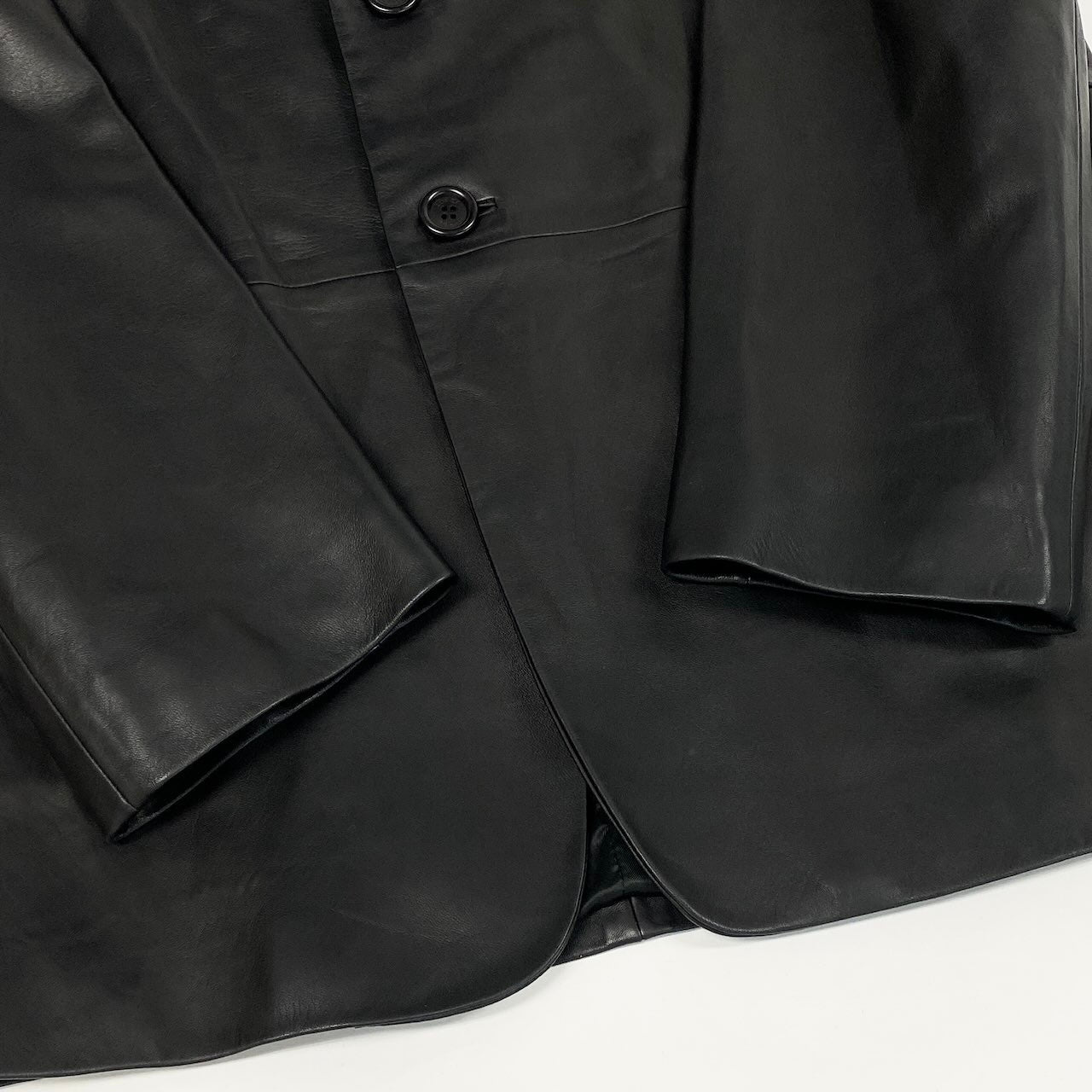 23e14 LOEWE ロエベ レザージャケット テーラードジャケット 3B 50サイズ ブラック レザー100％ メンズ 男性用k02i