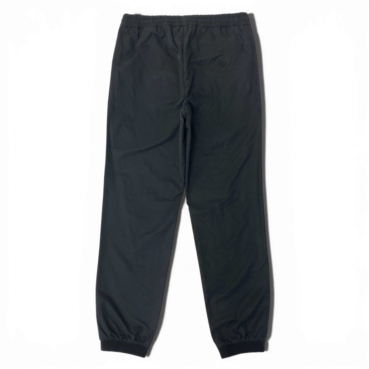 78b5 MONCLER モンクレール 2023 PANTALONE SPORTIVO ナイロン イージーパンツ トラックパンツ ボトムス ロゴワッペン I20912A00009 48 ブラック コットン ナイロン メンズk02i