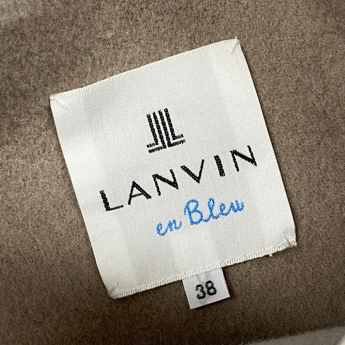 j1 LANVIN en Blue ケープコート ポンチョ コート  38 グレー系 ウール ナイロンu02t