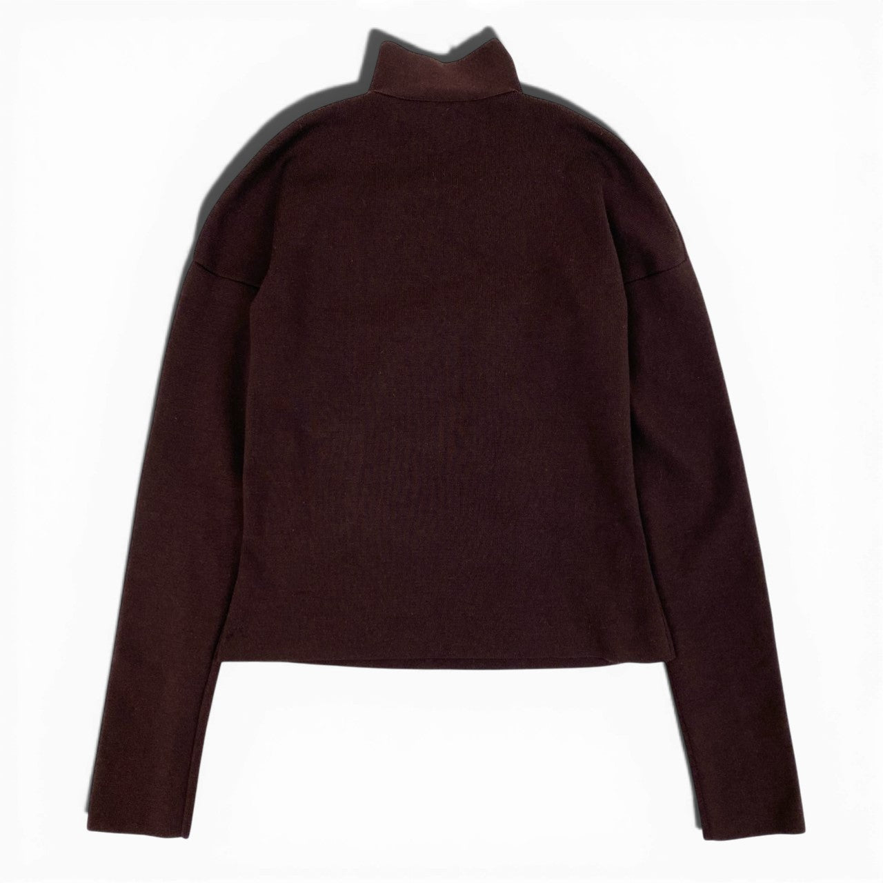 Eb26 Yves Saint Laurent rive gauche イヴサンローラン リブゴーシュ スクエアネック ボウタイ ニット トップス M ブラウン レディースu02t