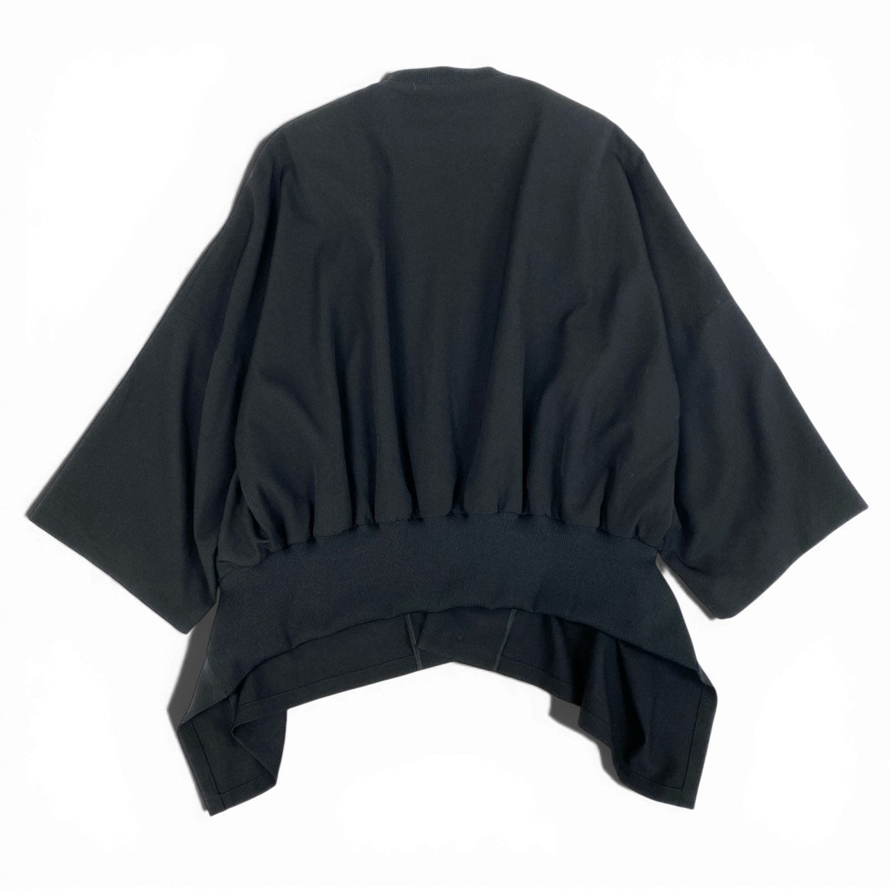 13b10 《美品》 LIMI feu リミフゥ ウールギャバジン 変形ジャケット 着物羽織 和装 ブラック ウール レディース ヨウジヤマモトk02i