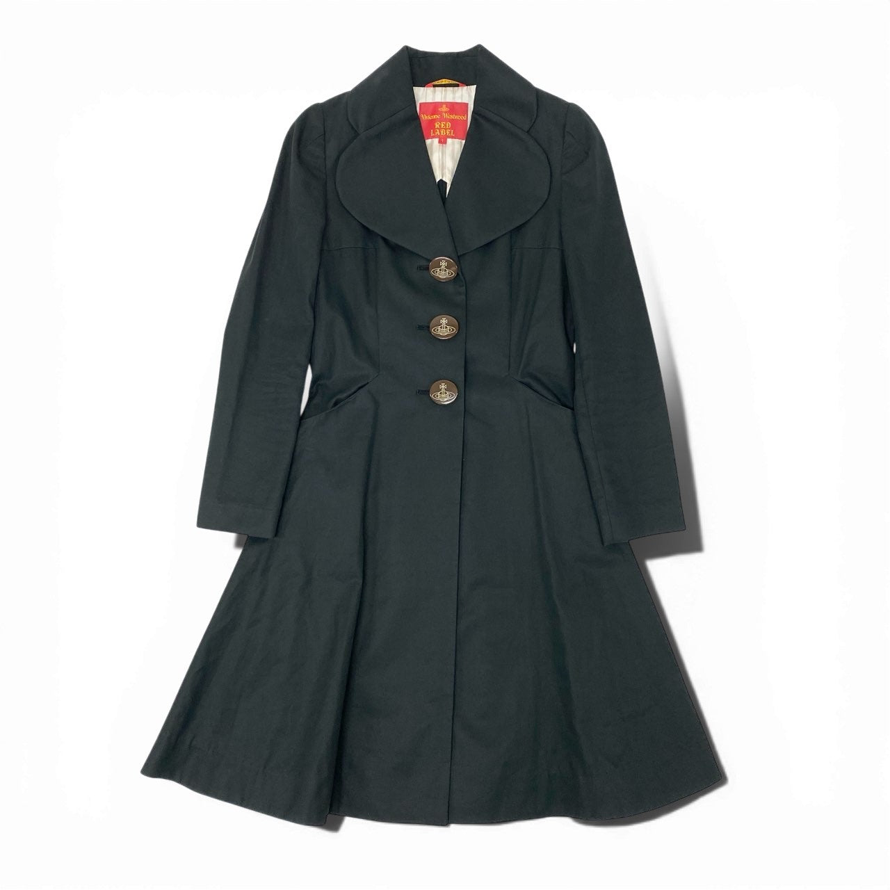 AL23 【Vintage】Vivienne Westwood RED LABEL ヴィヴィアンウエストウッド レッドレーベル ラブコート サイズ1 ブラック レディース コートk02i