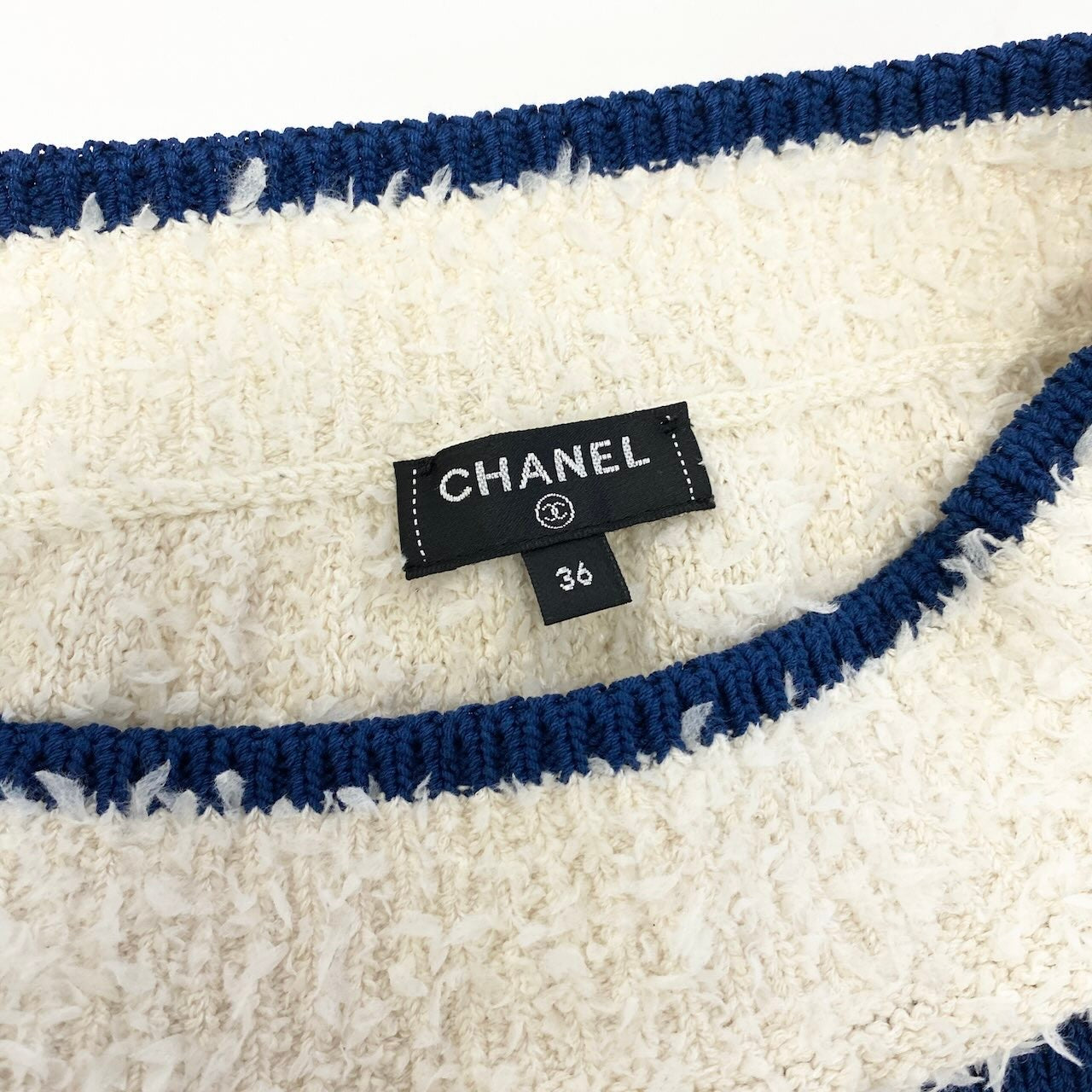 e8 【美品】CHANEL 2019 クルーズライン ミニスカート ココマーク P61005K46380 MG005 36サイズ ホワイト ブルー レディース 女性用ta1