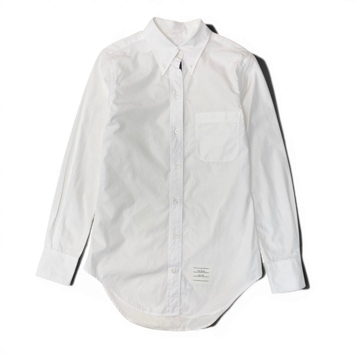 Ef26 THOM BROWNE. トムブラウン オックスフォードシャツ トリコロールテープ 長袖シャツ レディース 女性用 38 ホワイトu02t