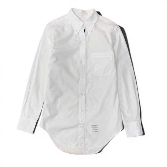 Ef26 THOM BROWNE. トムブラウン オックスフォードシャツ トリコロールテープ 長袖シャツ レディース 女性用 38 ホワイトu02t