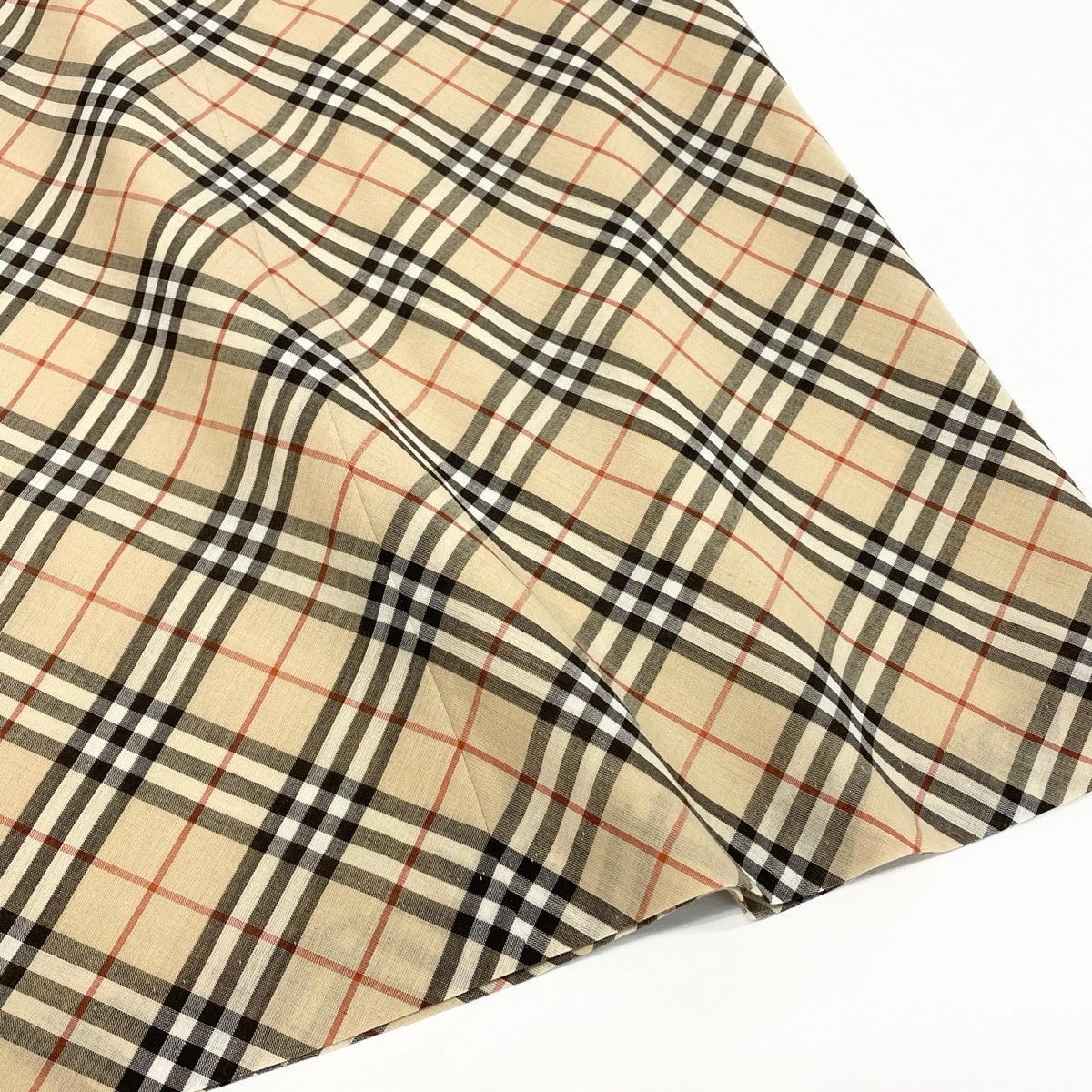 Ig16 BURBERRY LONDON BLUE LABEL バーバリーロンドン ブルーレーベル ノバチェック 台形スカート ミディアム丈 サイズ38 ベージュ レディースo07t