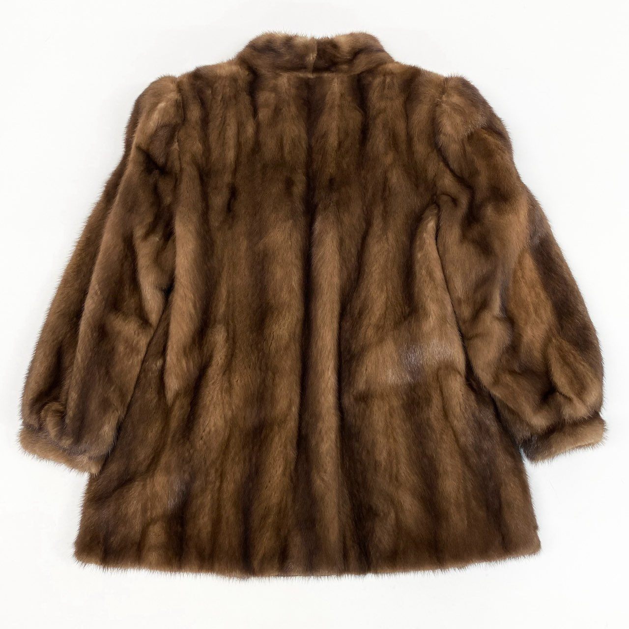 77L8 SAGA MINK サガミンク 銀サガ デミバフミンク ファーコート サイズ13号 ブラウン 最高級本毛皮 MINK FUR ポケット有t18r
