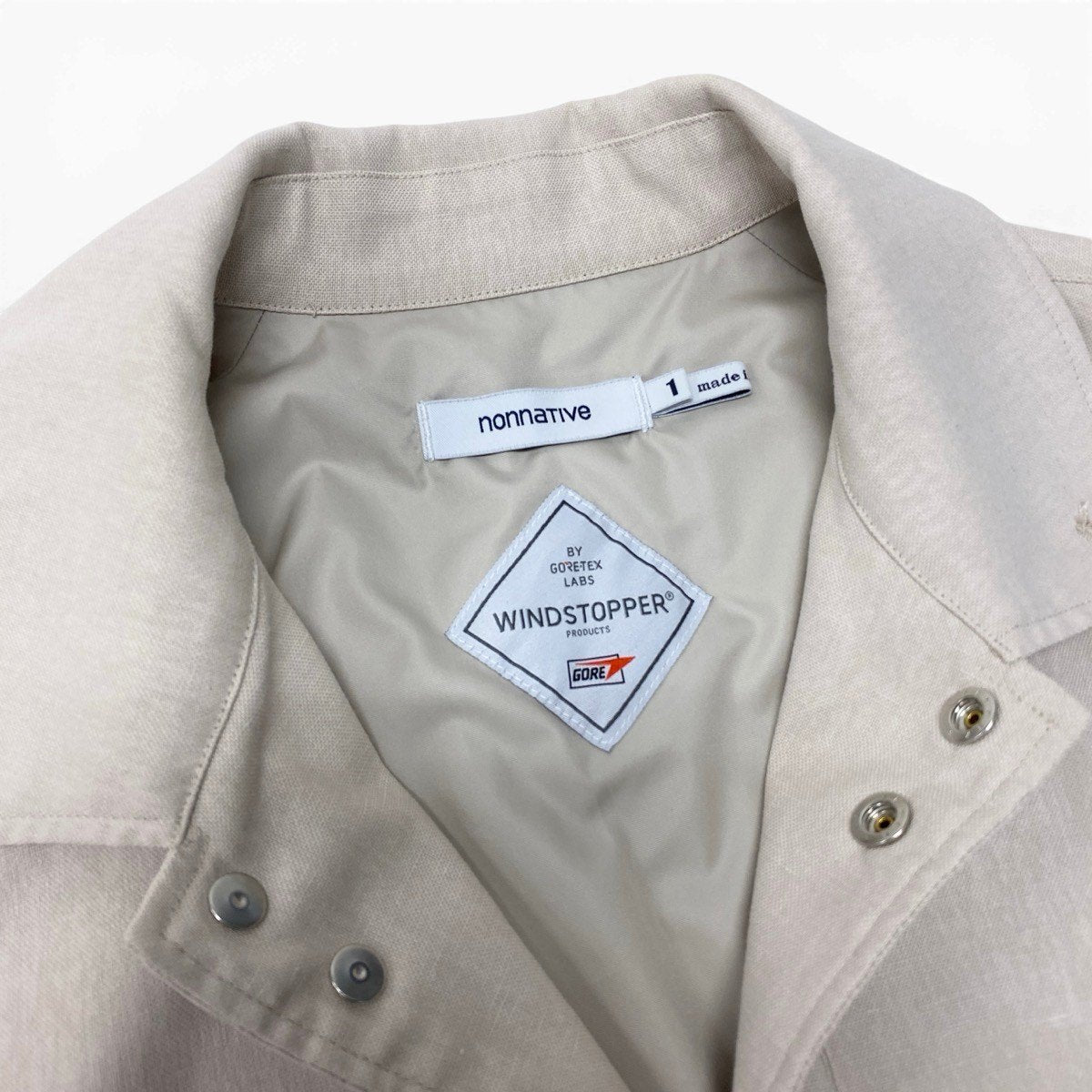 68g14 nonnative ノンネイティブ 24SS COACH JACKET P/C/L OXFORD WITH GORE-TEX WINSTOPPER コーチジャケット NN-J4413 サイズ1 アイボリー メンズu02t