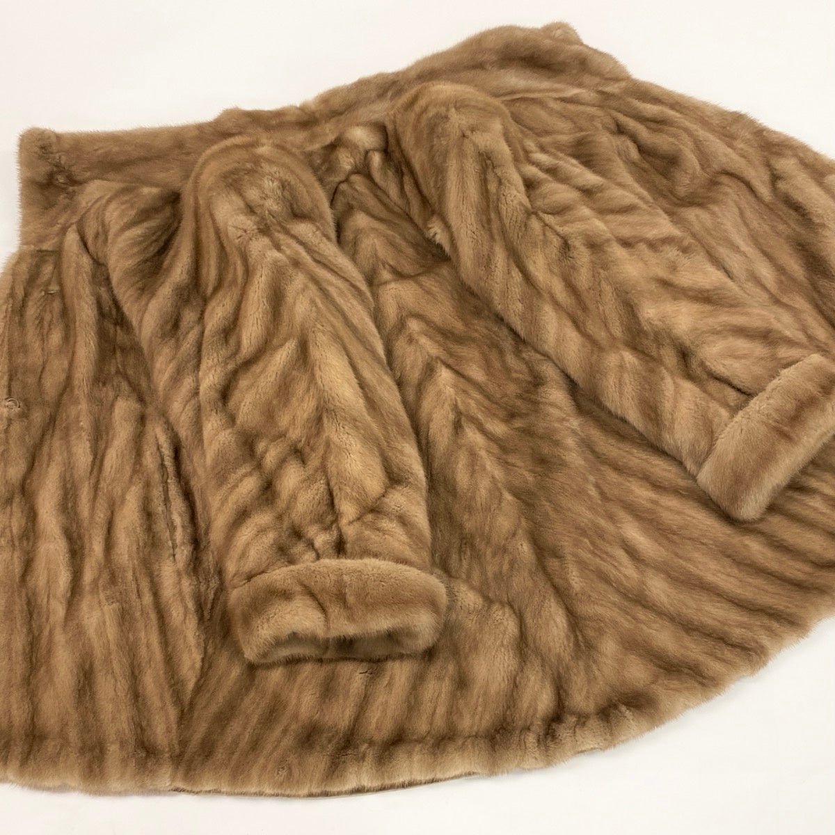 27f3 CB 希少デザイン パステル ナチュラルミンク ロングコート サイズF 茶系 最高級 本毛皮 Mink Fur Long Coatt18r