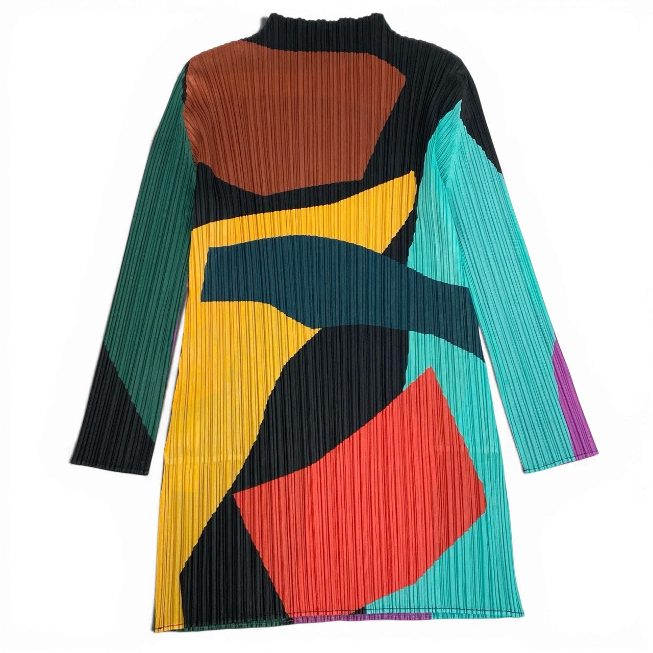 Ab19 PLEATS PLEATSE プリーツプリーズ ISSEY MIYAKE チュニック丈 長袖トップス サイズ3 マルチカラー レディースk02i