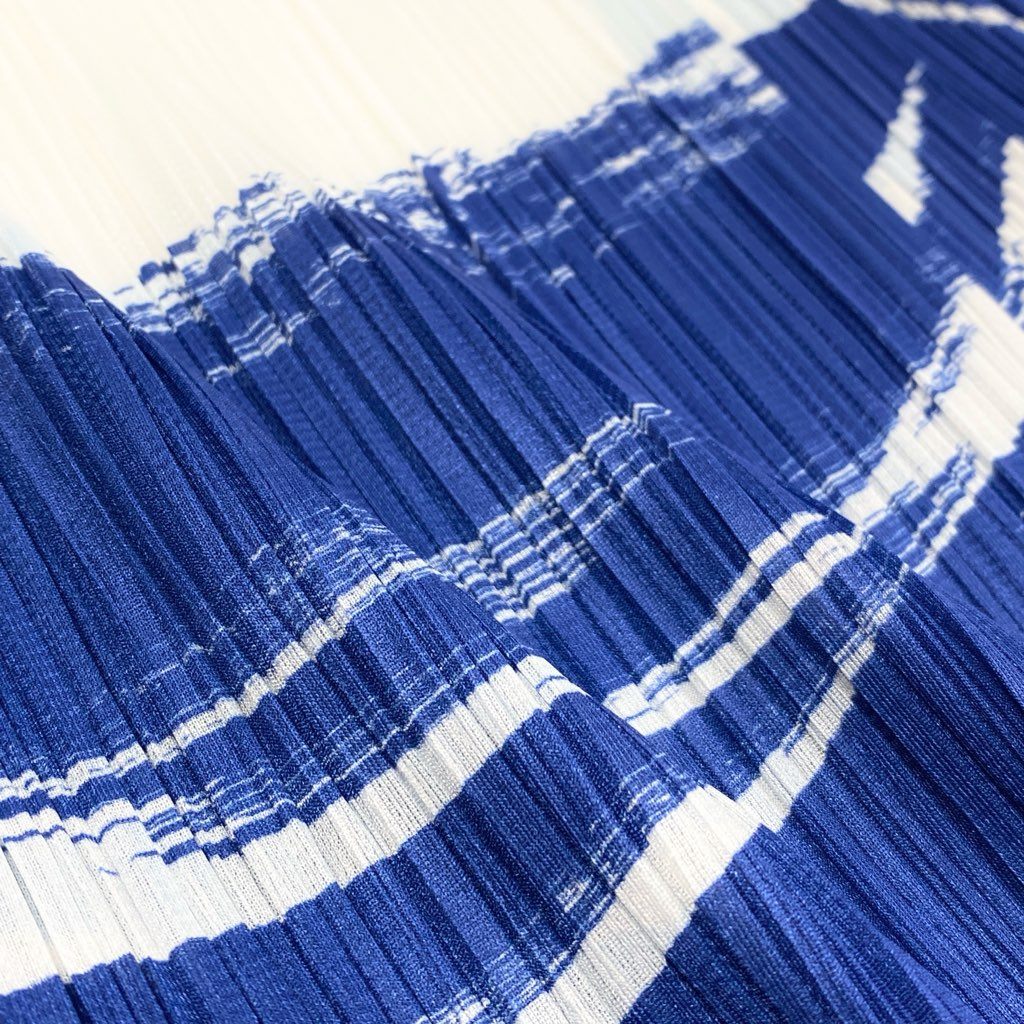 Al24【美品】PLEATS PLEASE プリーツプリーズ シャツワンピース チュニックワンピース 2022 SKY PP21-JJ712 3サイズ ホワイト ブルー ポリエステル100％ レディースk02i