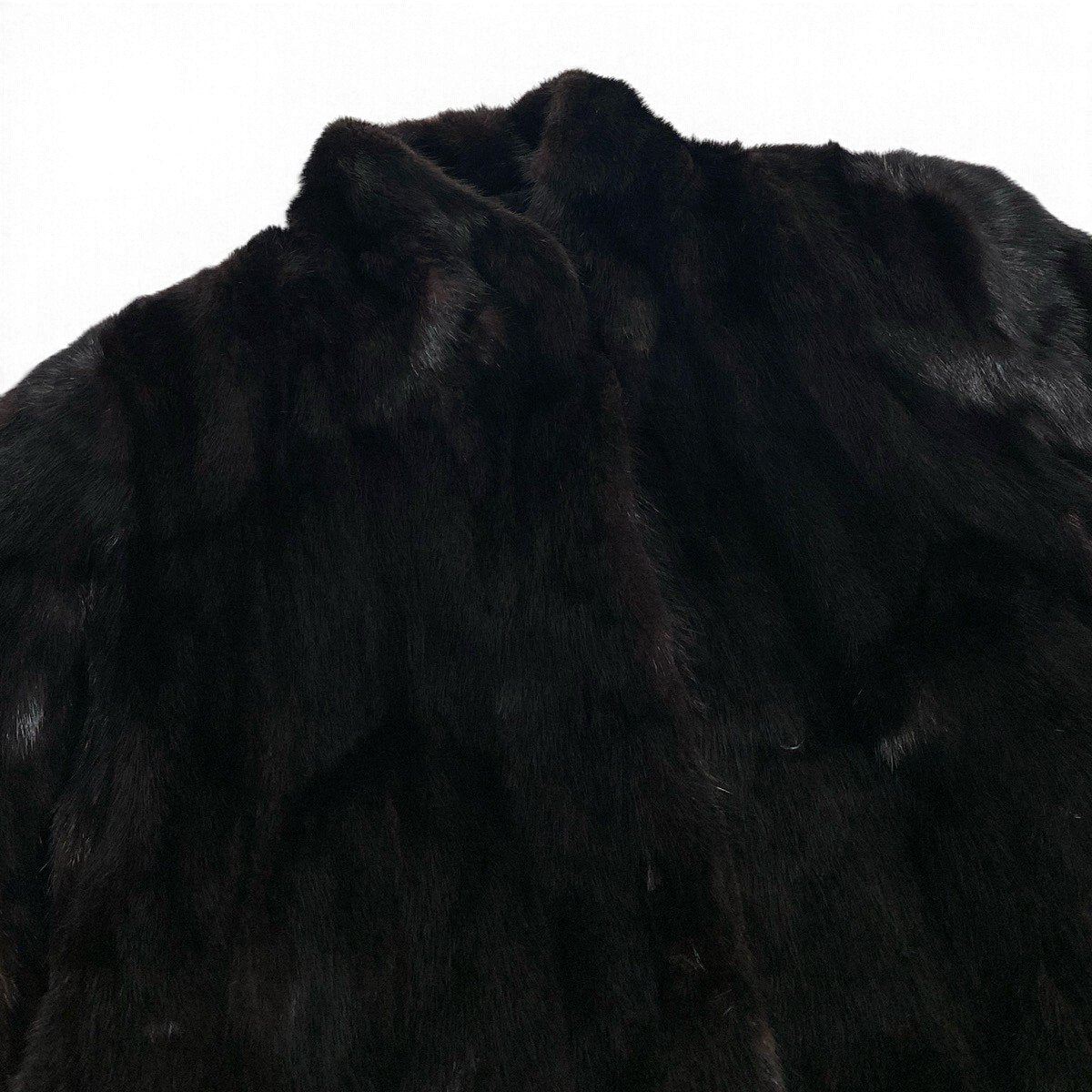 36j7 ダークミンク ロングコート サイズ13 ブラック 本毛皮 Dark Mink Fur Long Coat リアルファーt18r