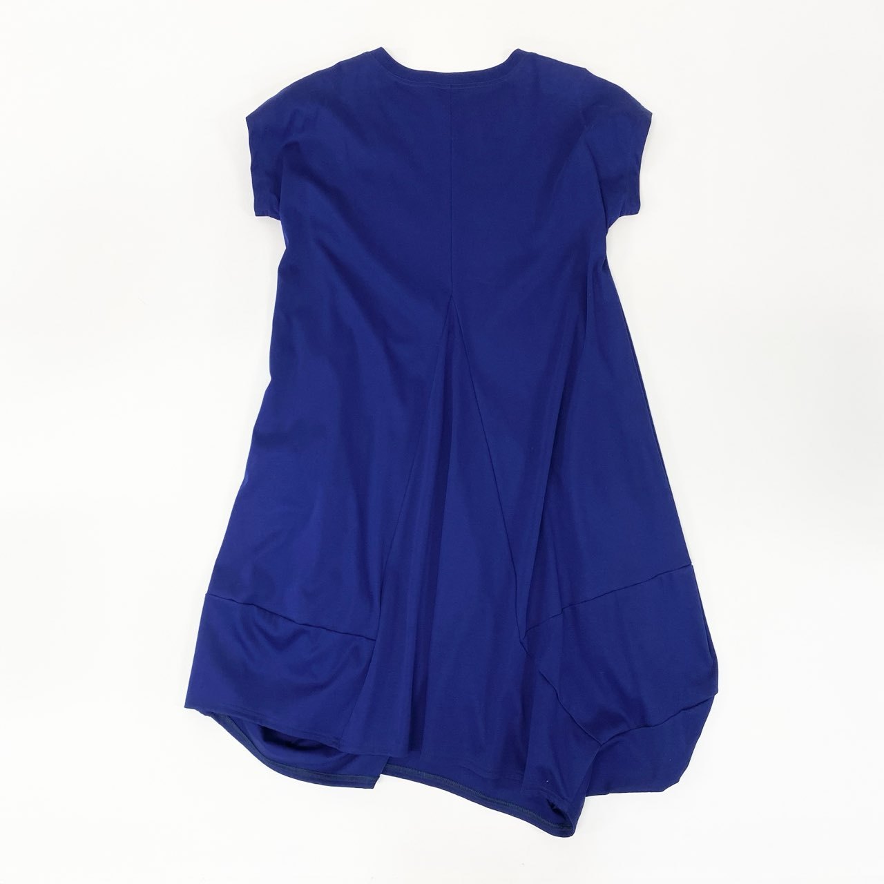 44k28 TOKUKO 1er VOL トクコプルミエヴォル 半袖ワンピース バルーンワンピース 身幅ゆったり○ フロント刺繍 ストレッチ レディース 9 ブルーu02t