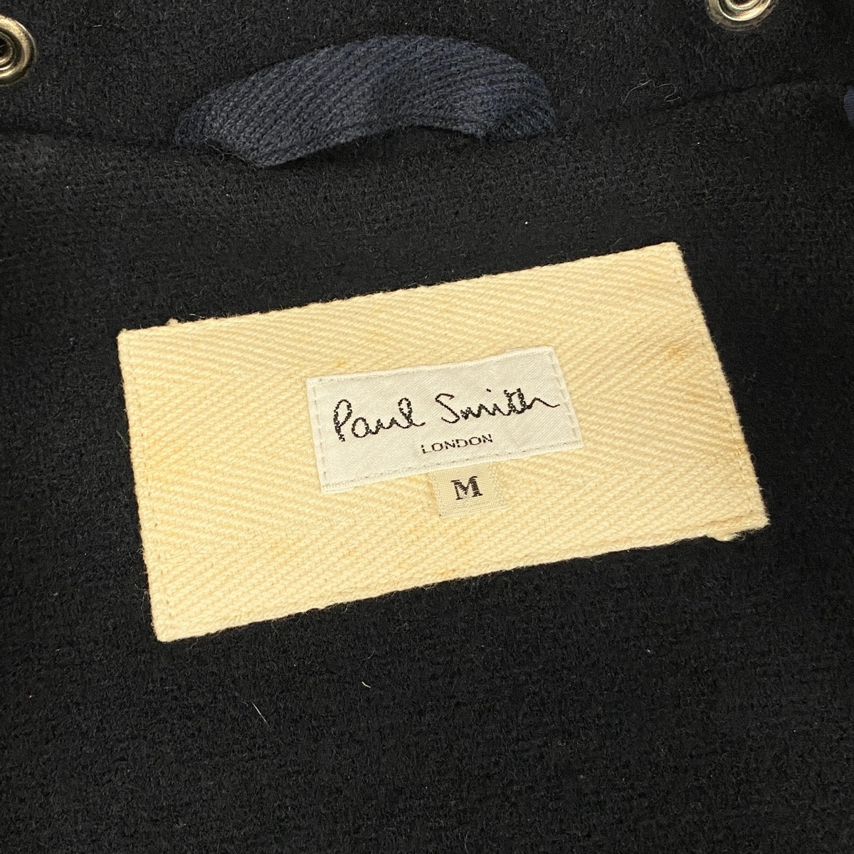 72f2 Paul Smith LONDON ポールスミス ダッフルコート フーデットコート 2way トグルボタン ウール混 サイズM ネイビー メンズ 紳士服o07t