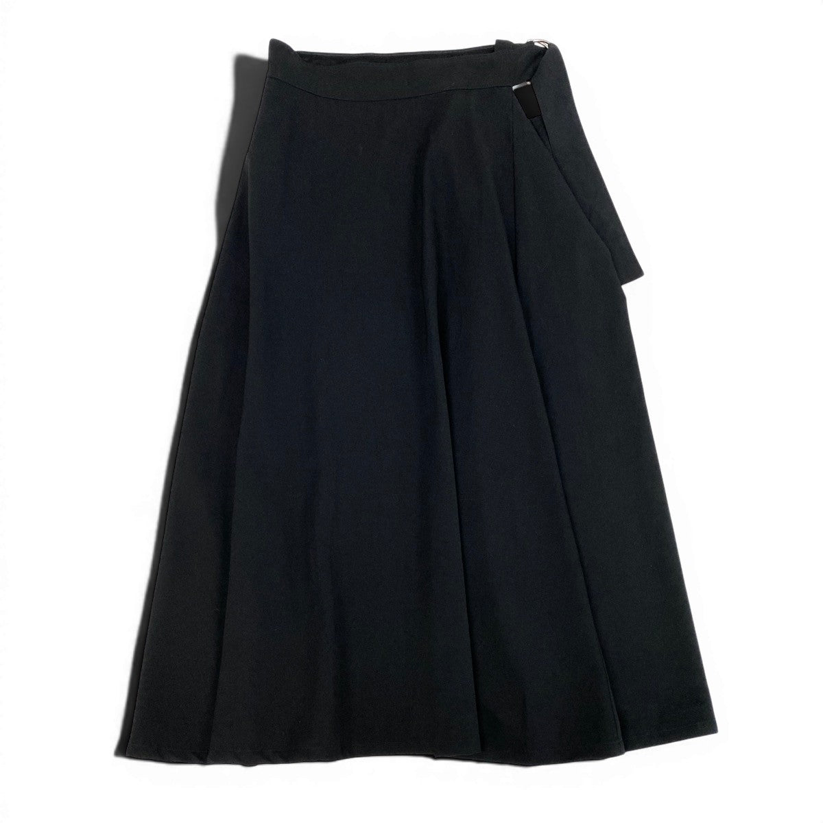 Ae25 Y's YOHJI YAMAMOTO ワイズ ヨウジヤマモト ベルテッドスカート ギャバジン サイズ3 ブラック ウール レーヨン レディース 女性服ta1