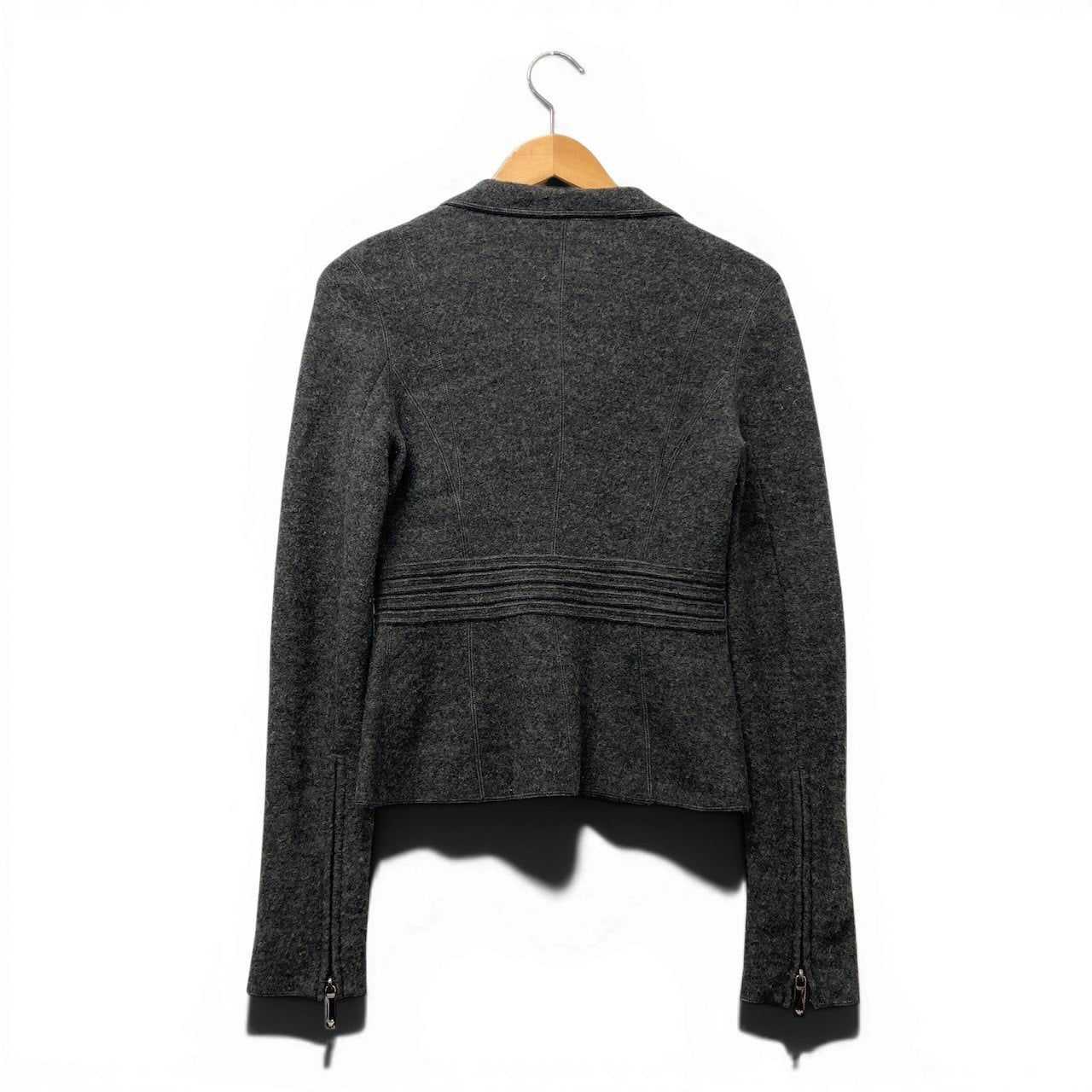 82f16 EMPORIO ARMANI エンポリオアルマーニ ウールジャケット  Deanna Spa ミスディアナ サイズ38 グレー ウール100％ レディース 女性用u02t