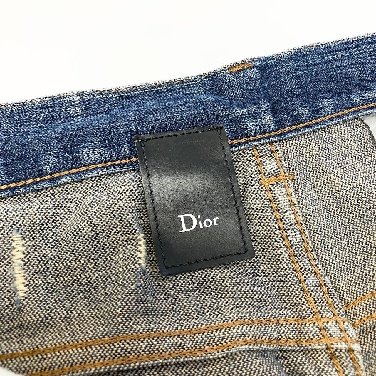 54c19 Dior ディオール デニムパンツ ジーンズ ボタンフライ ダメージ加工 30サイズ インディゴ コットン100％ メンズ 男性用o07t