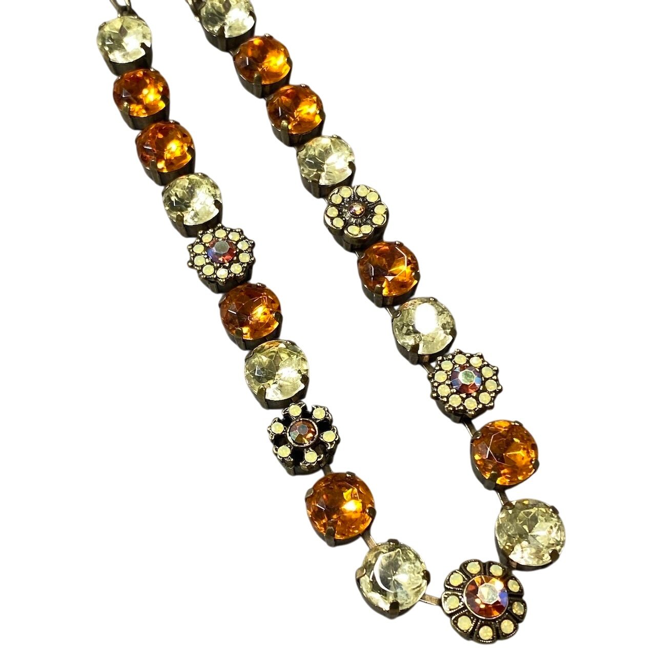 h11 ⑦ 《美品》 Mariana マリアナ 天然石 × クリスタル ビジュー イエロー オレンジ アクセサリー ジュエリー アンティークt18r