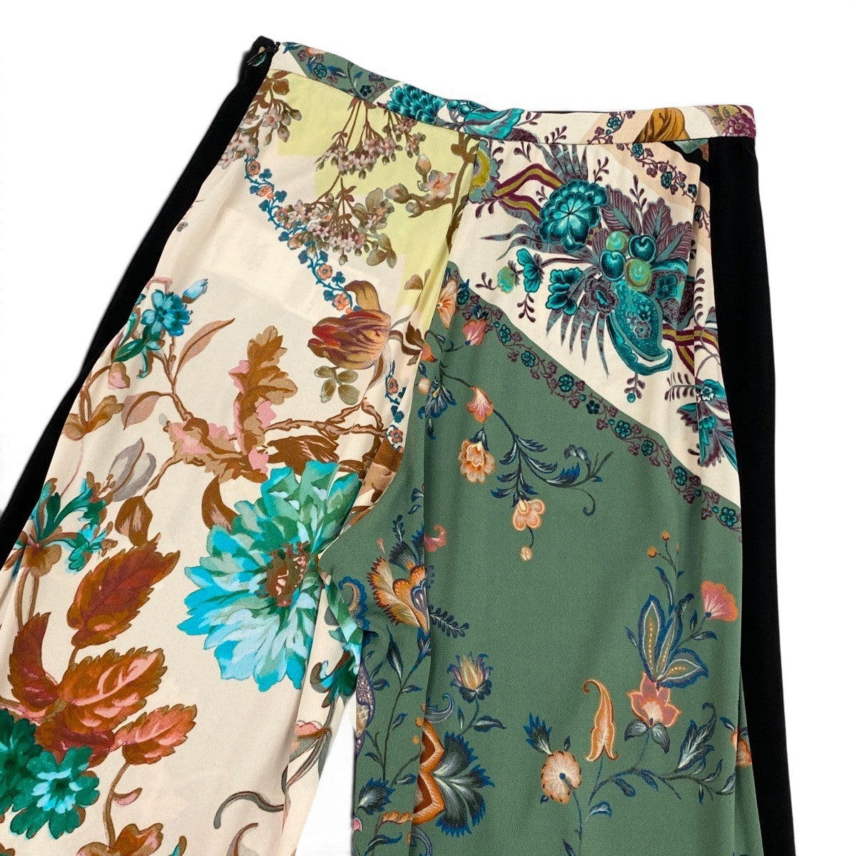12f5 ETRO エトロ 美しい花柄プリント レーヨンパンツ ロング  サイズ38 イタリア製 マルチカラー レーヨン100％ レディース 女性服u02t