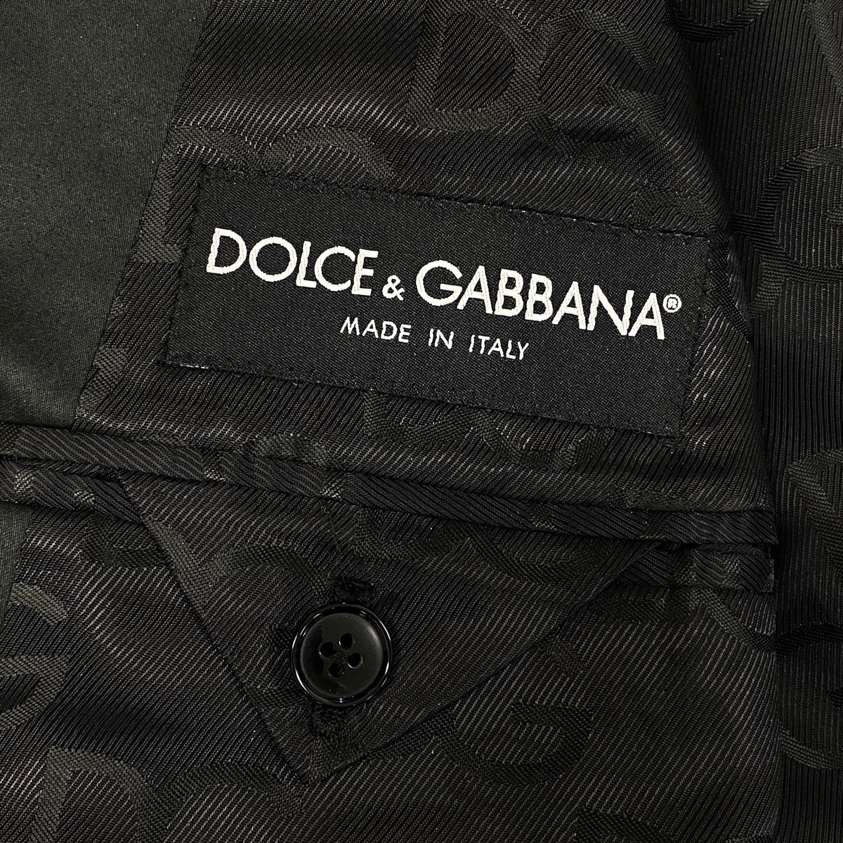 30f6 DOLCE&GABBANA ドルチェアンドガッパーナ テーラードジャケット NEW MARTINI 裏地DGロゴ シングル 2B サイズ50 ブラック メンズ 紳士服o07t