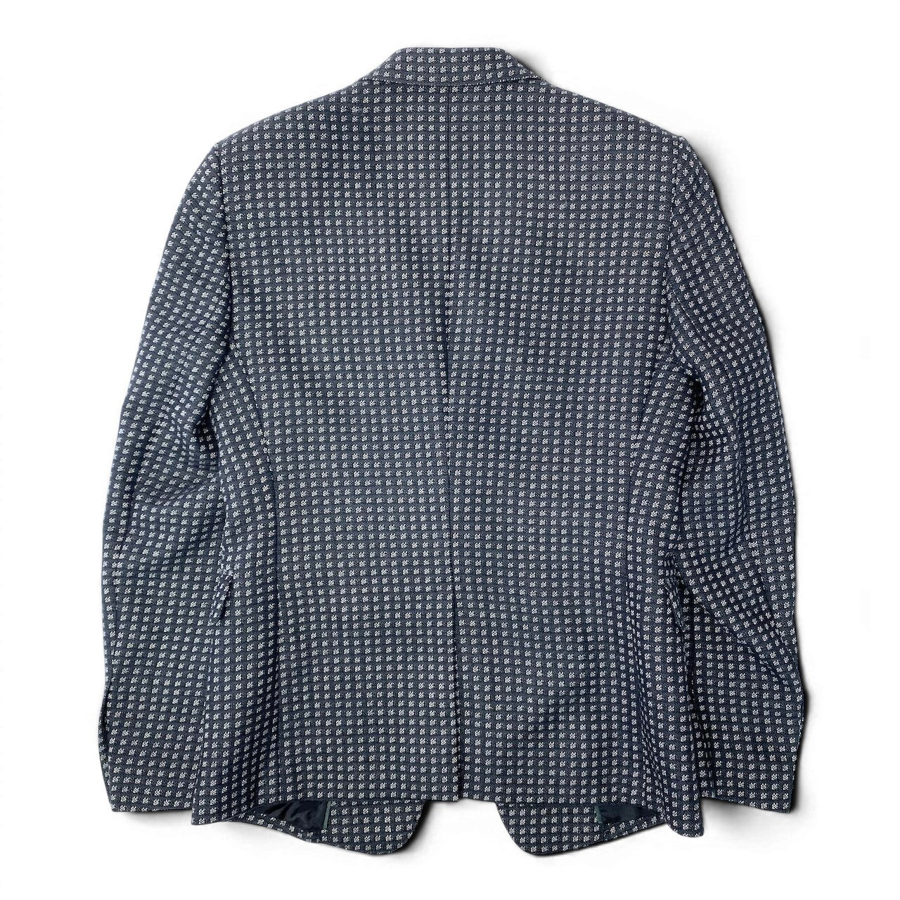 22e7 EMPORIO ARMANI エンポリオアルマーニ DAVID LINE テーラードジャケット シングル 1B 総柄 サイズ48 ネイビー メンズ 紳士服u02t