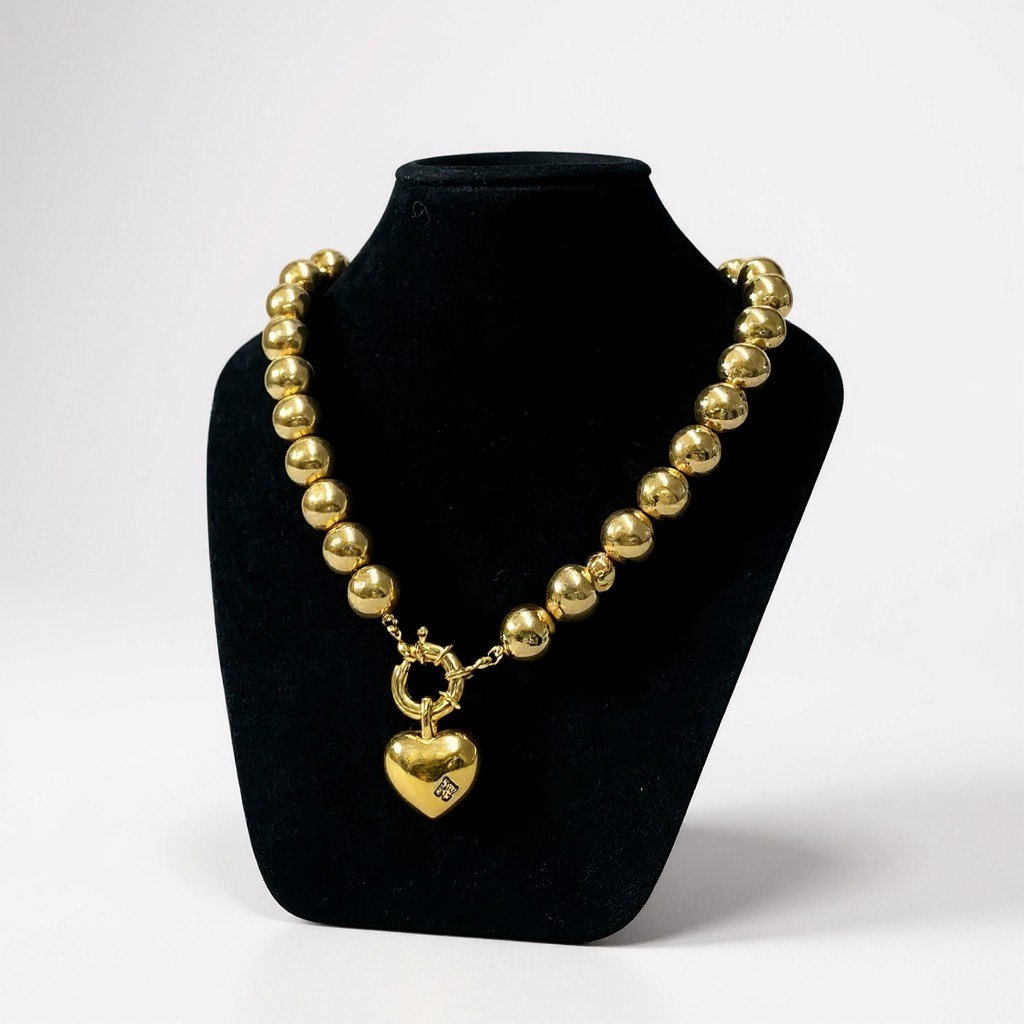 b2 GIVENCHY ジバンシー ハートチャーム ゴールドボールネックレス Gold Heart Necklace ジュエリー アクセサリーt18r