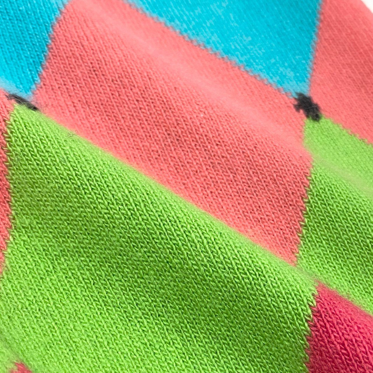 70b9 スコットランド製 BALLANTYNE バランタイン カシミヤ ニットカーディガン トップス 38 マルチカラー アーガイル柄 総カシミア レディースk02i