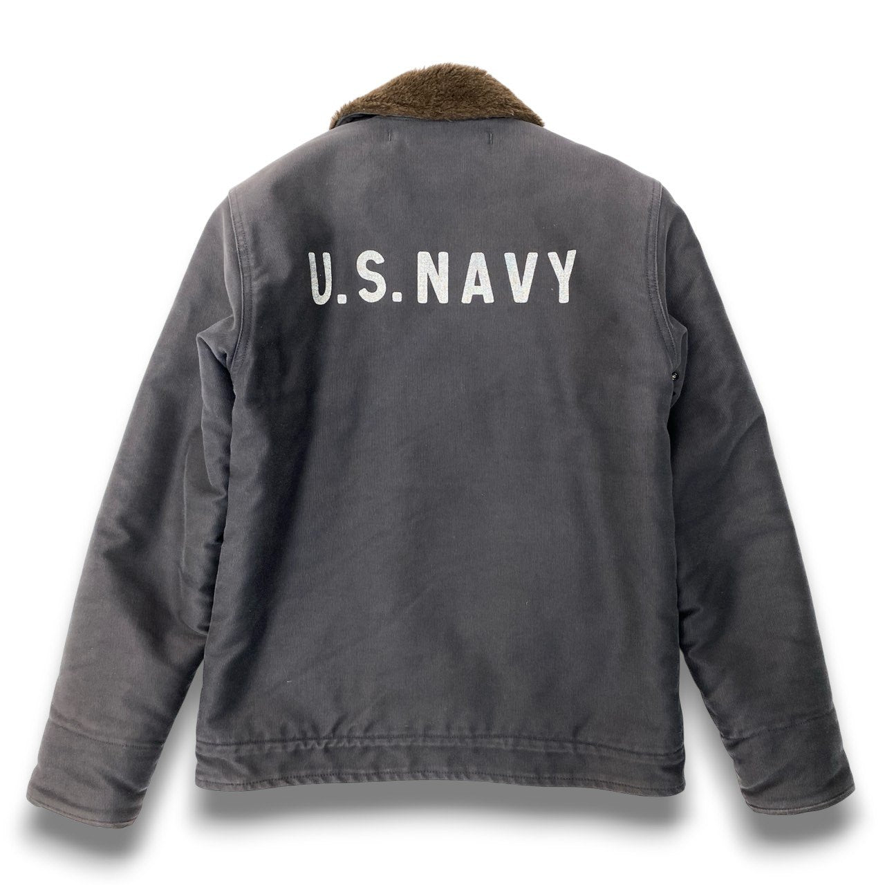 15c5 THE REAL McCOY'S 旧 ザ リアルマッコイズ N-1 デッキジャケット U.S.NAVY サイズ34 ネイビー系 メンズ アウター ミリタリージャケットk02i