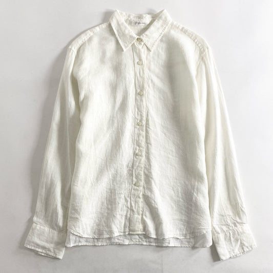 14d7 plage プラージュ ロングスリーブ リネンシャツ 21-050-922-8020-1-0 size38 ホワイト 長袖 麻 LINEN SHIRT 日本製