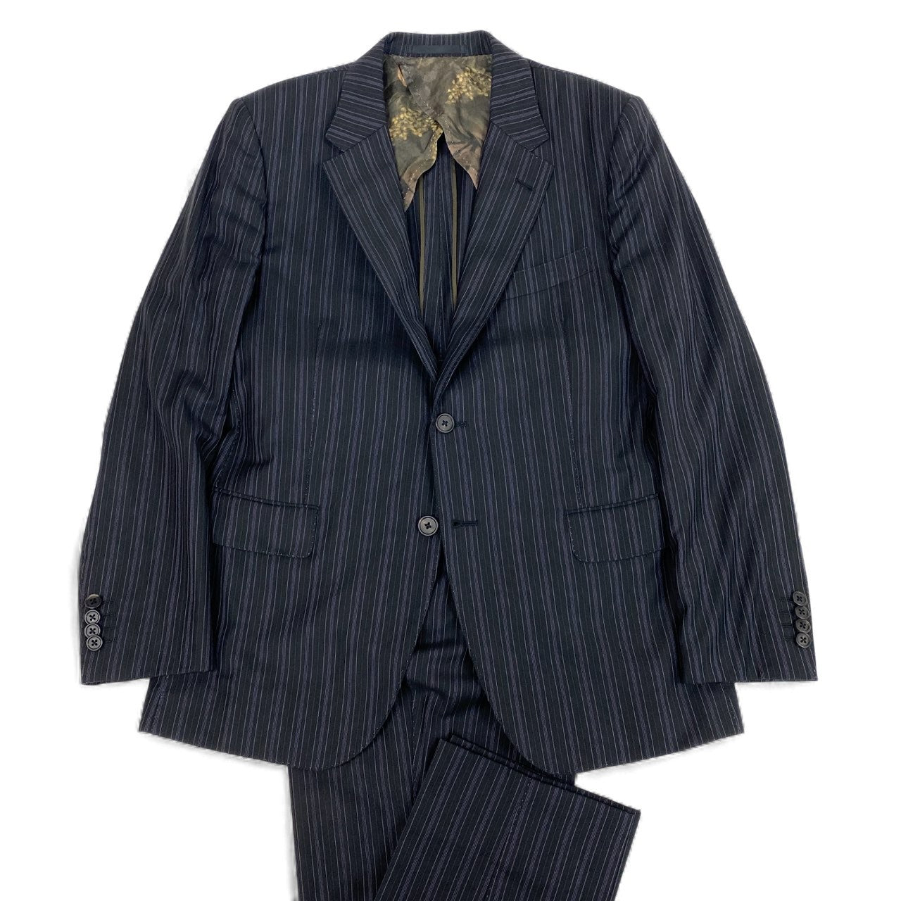 69L17 Paul Smith LONDON ポールスミス シングルスーツジャケット ストライプ柄 ロロピアーナ生地 M2 ブラック レディース 女性用u02t