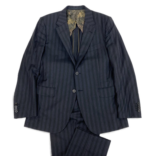 69L17 Paul Smith LONDON ポールスミス シングルスーツジャケット ストライプ柄 ロロピアーナ生地 M2 ブラック メンズ 男性用u02t