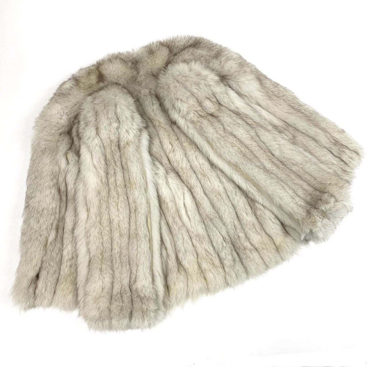 67b16 ブルーフォックス ファーコート サイズF ホワイト 本毛皮 Blue Fox Fur Coat リアルファーt18r