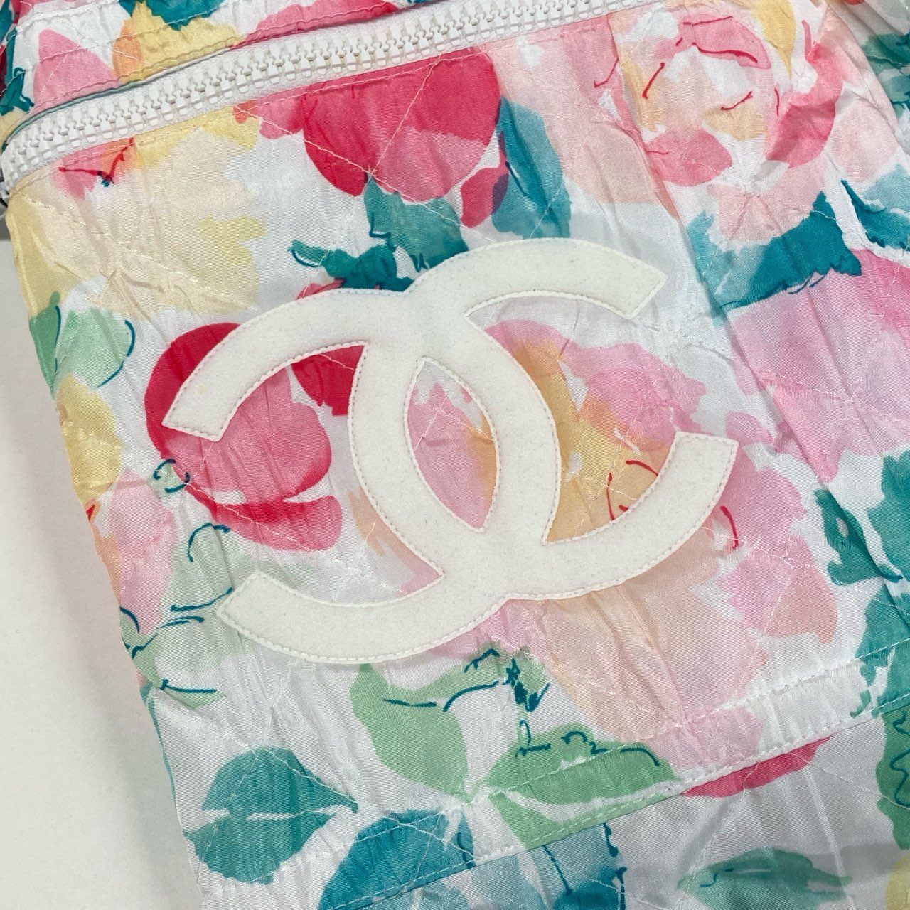 Cb19 CHANEL ヴィンテージ シャネル 1995年 ココマーク サイドジップ スリット ミニスカート サイズ34 マルチカラー レディースta1