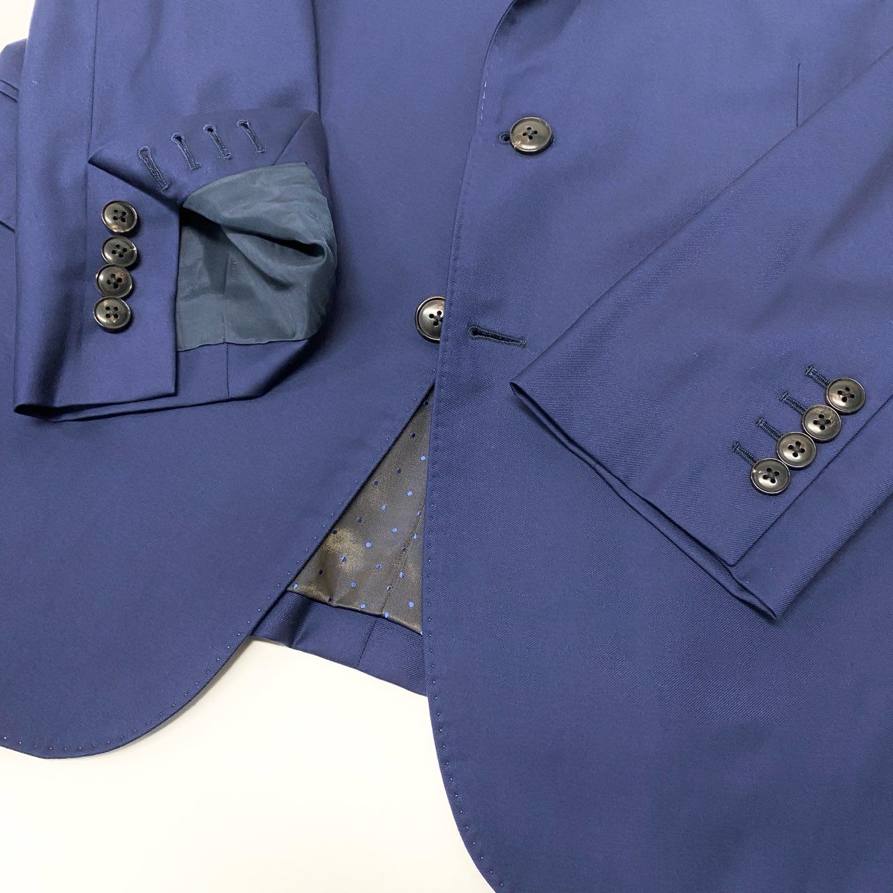 16a16 Loro Piana ロロピアーナ生地使用〇 3ピース スリーピース セットアップスーツ シングル 2B ビジネス フォーマル Super170`s  メンズ 紳士服 ネイビー ウールカシミヤu02t