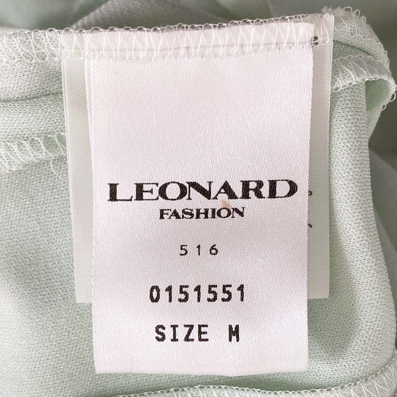 31i23 LEONARD FASHION レオナール ファッション カンカン素材 日本製 ジャケット 羽織 プリント Mサイズ ミントグリーン レディース 女性用 ミセス 婦人