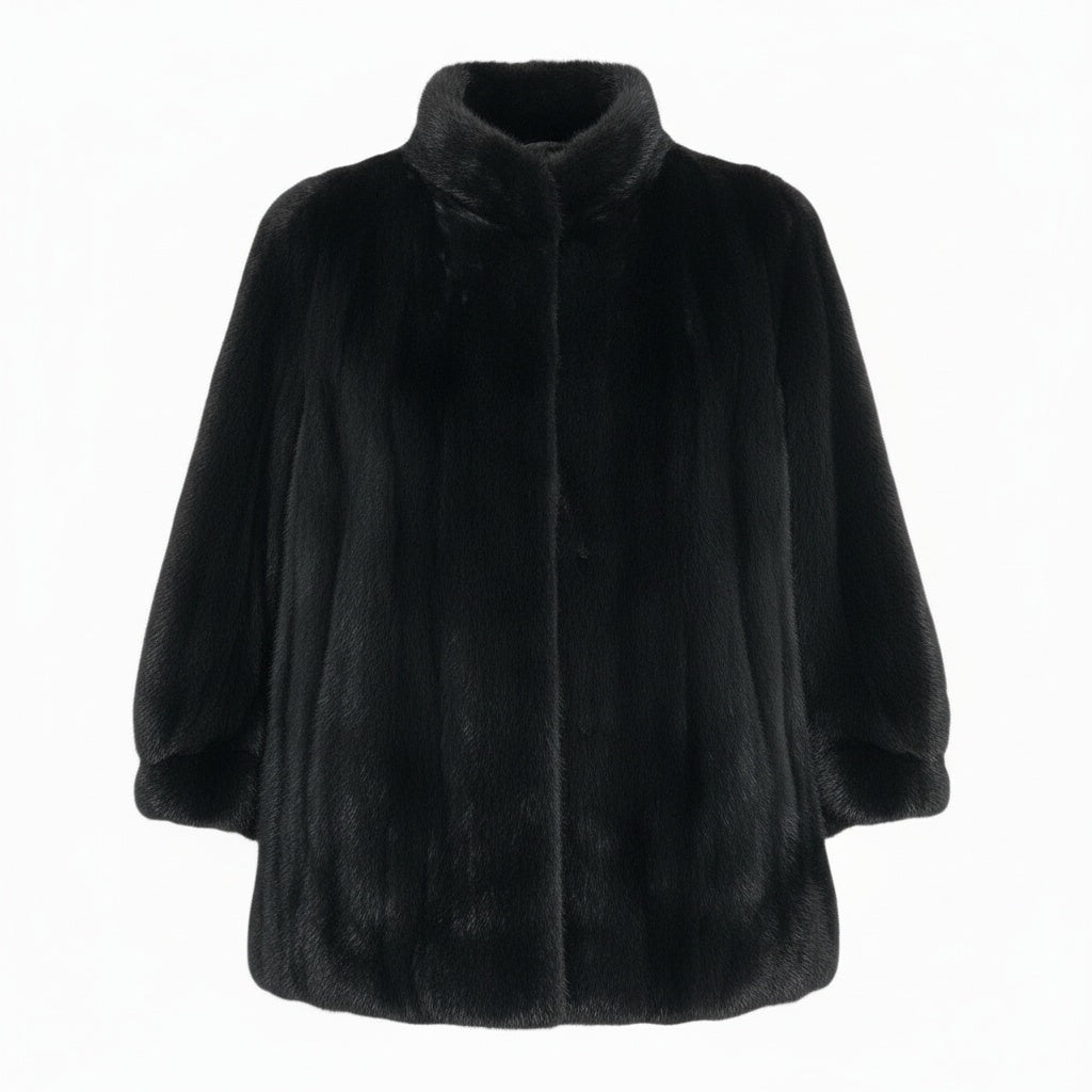 36a16 SAGA MINK サガミンク 銀サガ ダークミンク ファーコート サイズ11 ブラック 最高級本毛皮 Mink Fur Coatt18r