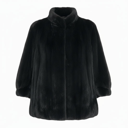 36a16 SAGA MINK サガミンク 銀サガ ダークミンク ファーコート サイズ11 ブラック 最高級本毛皮 Mink Fur Coatt18r